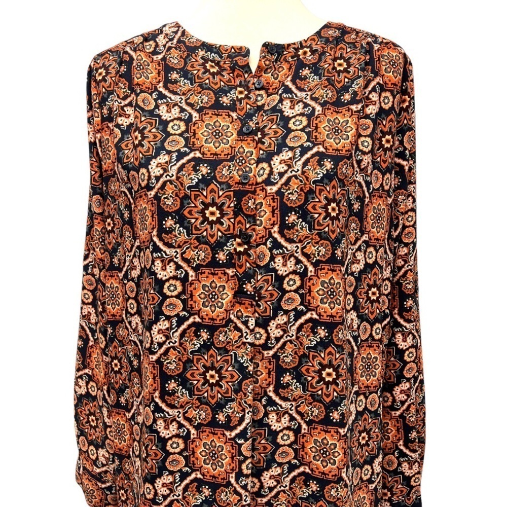 Loft Outlet Floral Long Tab Sleeve Shift Dress Womens Medium - Picture 2 of 12